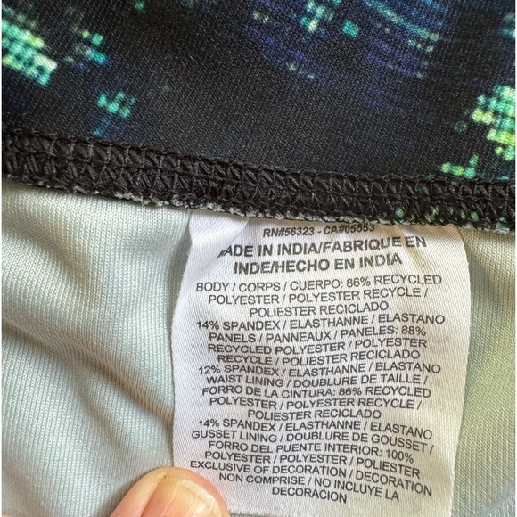 NIKE Dri-Fit Women’s Black,Green, Blue Work Out Pants. Hidden Pocket In Waist  L - Picture 6 of 9